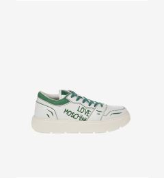 Снимка на Green and White Women's Leather Sneakers Love Moschino - Women