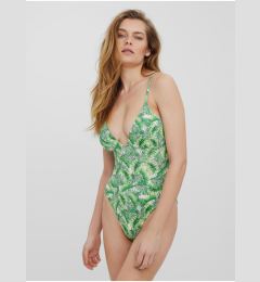Снимка на Green patterned one-piece swimsuit VERO MODA Anne - Women