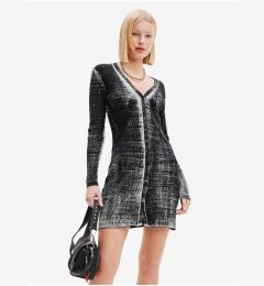 Снимка на Grey-black women's dress Desigual Asturias - Women's