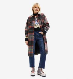 Снимка на Grey Checkered Light Coat with Wool Desigual Kiev - Ladies