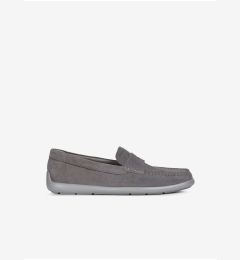 Снимка на Grey men's leather loafers Geox Devan - Men