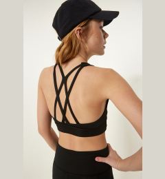 Снимка на Happiness İstanbul Black Back Cross-Band Knitted Sports Bra
