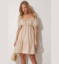 Снимка на Happiness İstanbul Gathered Collar Flared Poplin Dress