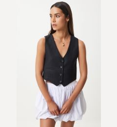 Снимка на Happiness İstanbul Women's Black Linen Short Vest