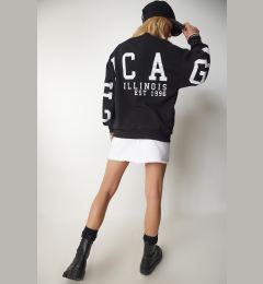 Снимка на Happiness İstanbul Women's Black Printed Oversize Sweatshirt