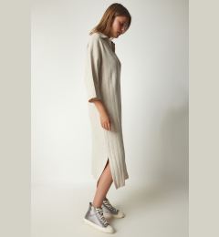 Снимка на Happiness İstanbul Women's Cream Polo Neck Oversize Knitwear Dress