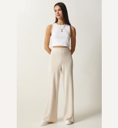 Снимка на Happiness İstanbul Women's Cream Wide Leg Thick Knitwear Trousers