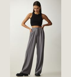 Снимка на Happiness İstanbul Women's Gray Pleated Palazzo Trousers