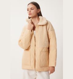 Снимка на Happiness İstanbul Women's Latte Plush Detailed Quilted Coat