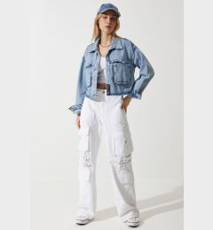 Снимка на Happiness İstanbul Women's Medium Blue Wide Pocket Denim Jacket