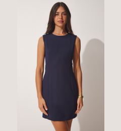 Снимка на Happiness İstanbul Women's Navy Blue Sleeveless Basic Elegant Dress