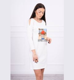 Снимка на Honey girl ecru print dress