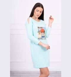 Снимка на Honey girl mint print dress