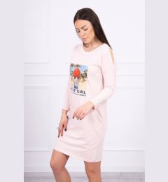 Снимка на Honey girl print dress in powder pink