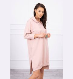 Снимка на Hooded dress with a long back in dark powder pink