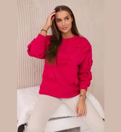Снимка на Insulated cotton sweatshirt with fuchsia-colored decorative bows