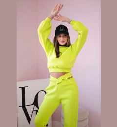 Снимка на Insulated set with a short pistachio sweatshirt