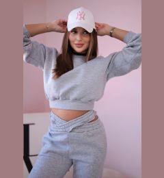 Снимка на Insulated set with a short sweatshirt in gray color