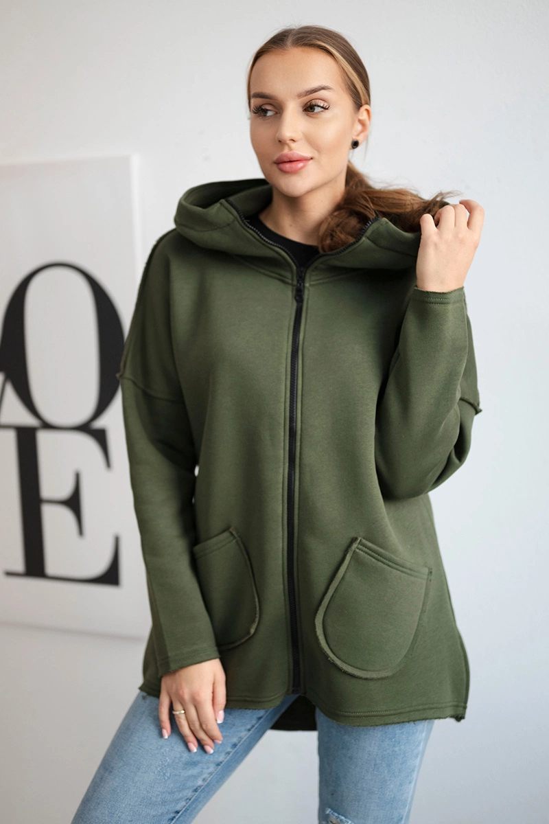 Снимка на Insulated sweatshirt with a longer back and khaki-coloured pockets