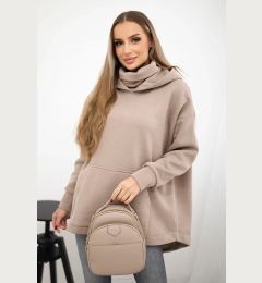 Снимка на Insulated sweatshirt with a zipper at the back dark beige