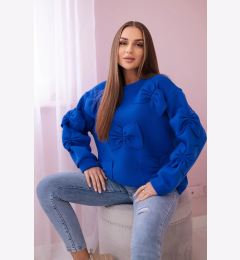 Снимка на Insulated sweatshirt with decorative bows cornflower blue