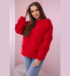 Снимка на Insulated sweatshirt with decorative bows in red