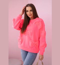 Снимка на Insulated sweatshirt with pink neon decorative bows