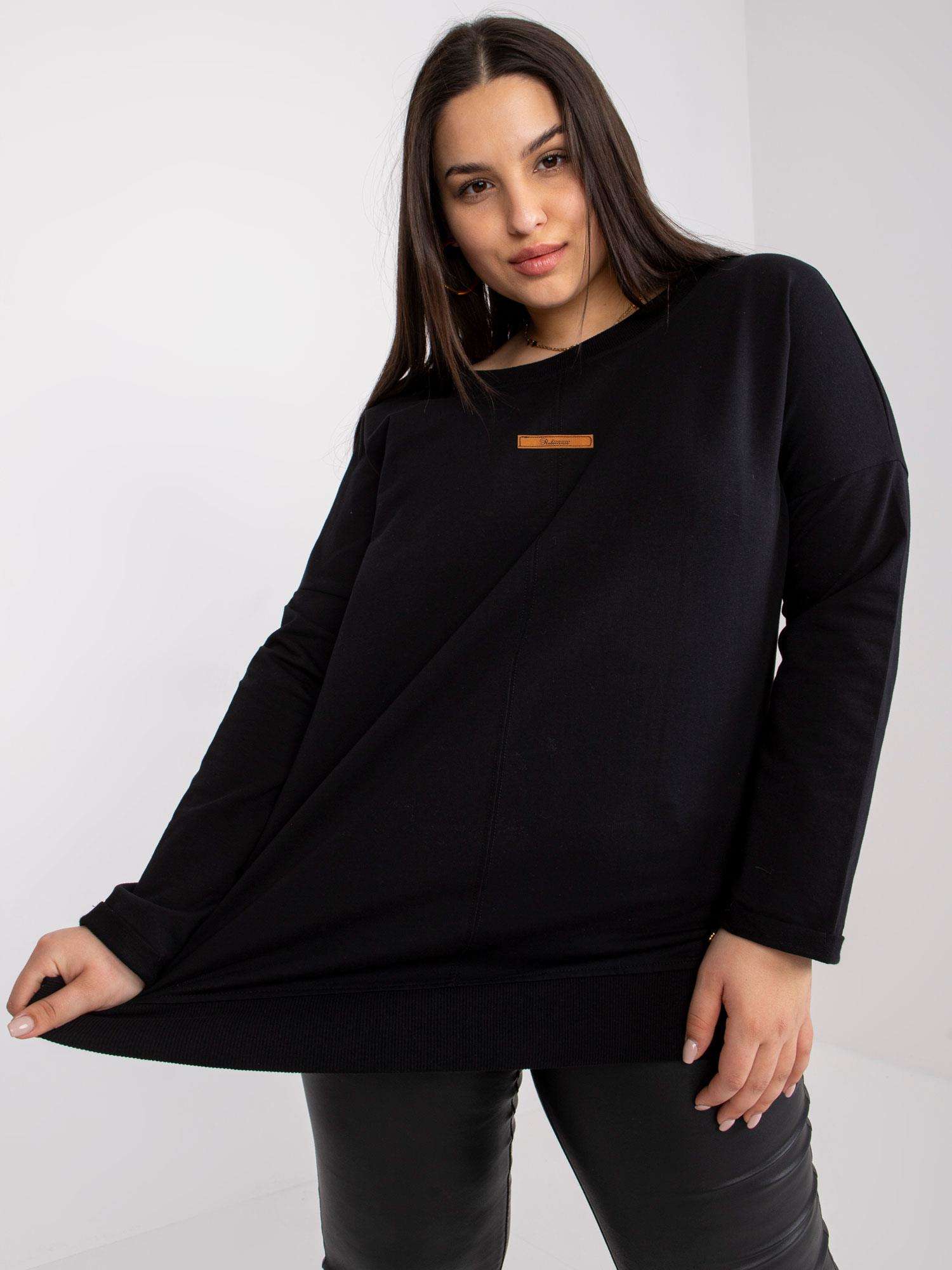 Снимка на Jersey blouse black in Honorine cotton