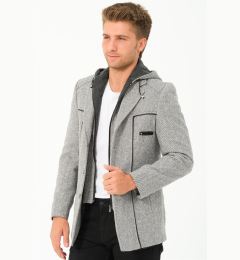 Снимка на K7532 DEWBERRY MEN'S COAT-DIAGONAL GREY