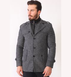Снимка на K7542 DEWBERRY MEN'S COAT-DOTTED BLACK
