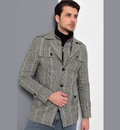 Снимка на K7542 DEWBERRY MEN'S COAT-PLAID GREY