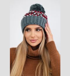 Снимка на Kesi Cap with a pompom Ellen K325 dark gray+red
