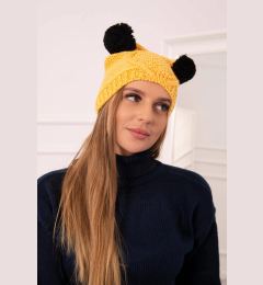 Снимка на Kesi Cap with fleece 2 pompoms K291 yellow