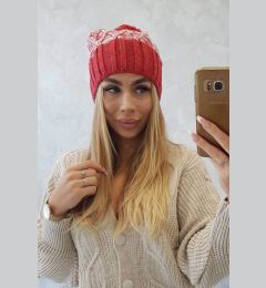 Снимка на Kesi Cap with fleece Milano K203 ecru melange+red