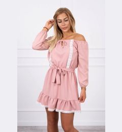 Снимка на Kesi Off-the-shoulder dress and lace powder pink