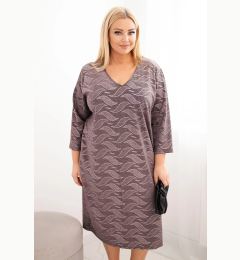 Снимка на Kesi Plus Size V-neck georgette women's dress fango