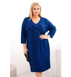 Снимка на Kesi Plus Size women's georgette dress with a V-neck cobalt blue