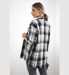 Снимка на Kesi Women's checked shirt with long sleeves and pocket black