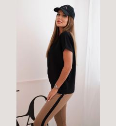 Снимка на Kesi Women's cotton set with a top and leggings with a stripe black