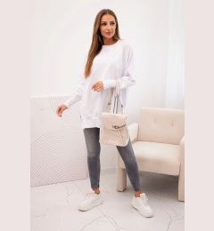 Снимка на Kesi Women's cotton sweatshirt with a wide hem white