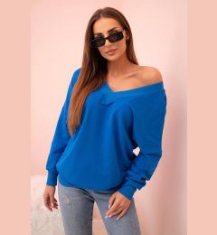 Снимка на Kesi Women's long-sleeve blouse with a V-neck cobalt blue