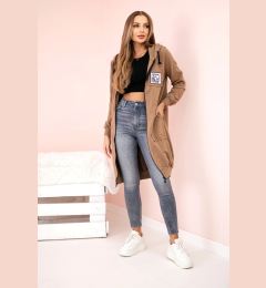 Снимка на Kesi Women's longer sweatshirt with hood and zipper camel
