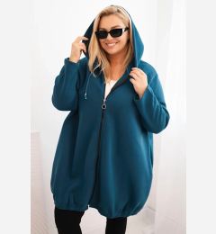 Снимка на Kesi Women's Plus Size hooded and zippered warm sweatshirt teal