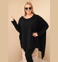 Снимка на Kesi Women's Plus Size tunic made of cotton with an asymmetrical hem black