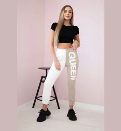 Снимка на Kesi Women's sweatpants with QUEEN inscription beige