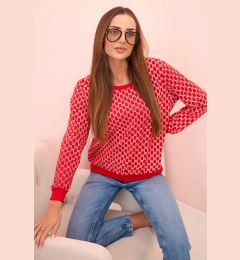 Снимка на Kesi Women's sweatshirt with a print and a round neckline red