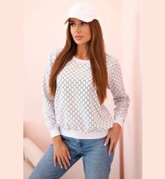 Снимка на Kesi Women's sweatshirt with a print and a round neckline white