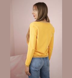 Снимка на Kesi Women's sweatshirt with a sequin inscription mustard