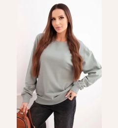 Снимка на Kesi Włoski Basic women's cotton looped sweatshirt with a round neckline dark mint