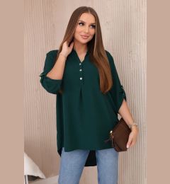 Снимка на Kesi Włoski Blouse with a longer back dark green
